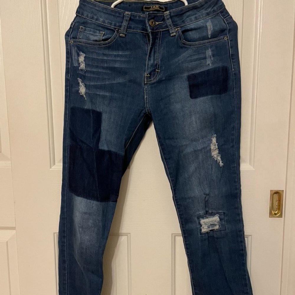 Patch, Distressed Jeans